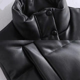 Drune Lederjacken für Damen | Elegante Stehkragen Westen | Modische Reißverschlussjacken
