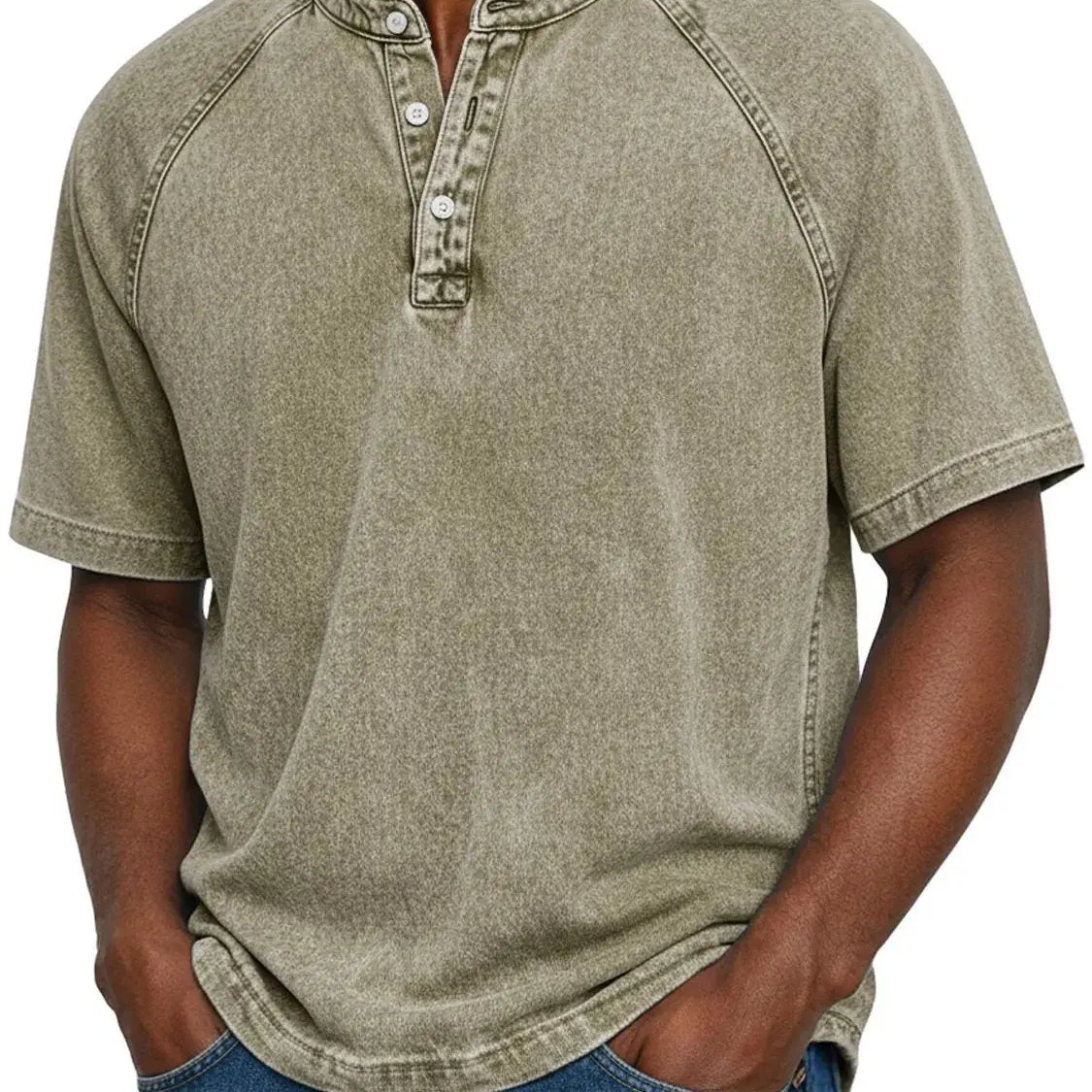 Chemise vintage à boutons pour hommes