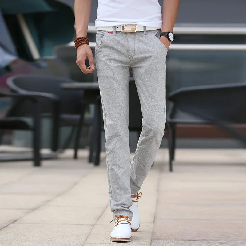 Pantalons en Lin Slim Fit