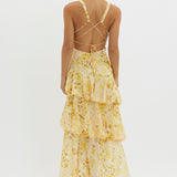 LISA | Florales Volant Maxi Kleid