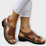 Christina – Orthopädische Leder-Sandalen mit komfortablem Absatz