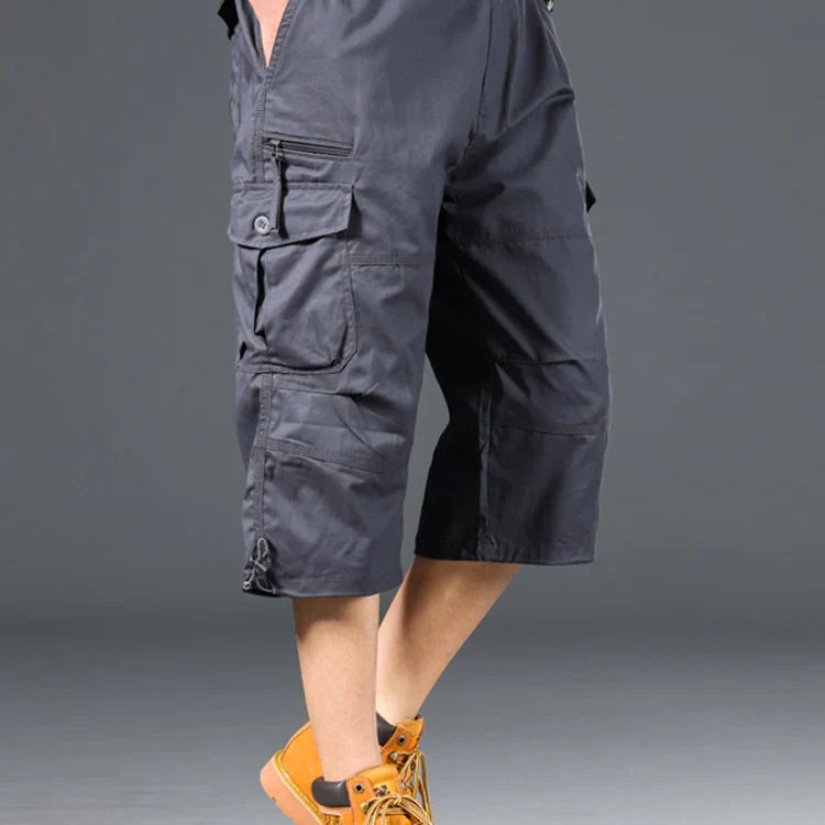 Shorts Cargo en Coton Long