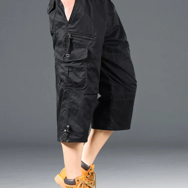 Shorts Cargo en Coton Long