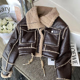Drune | Kurz Geschnittene Lederjacke Mit Lammfell