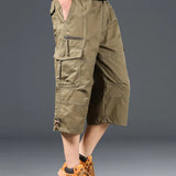 Shorts Cargo en Coton Long