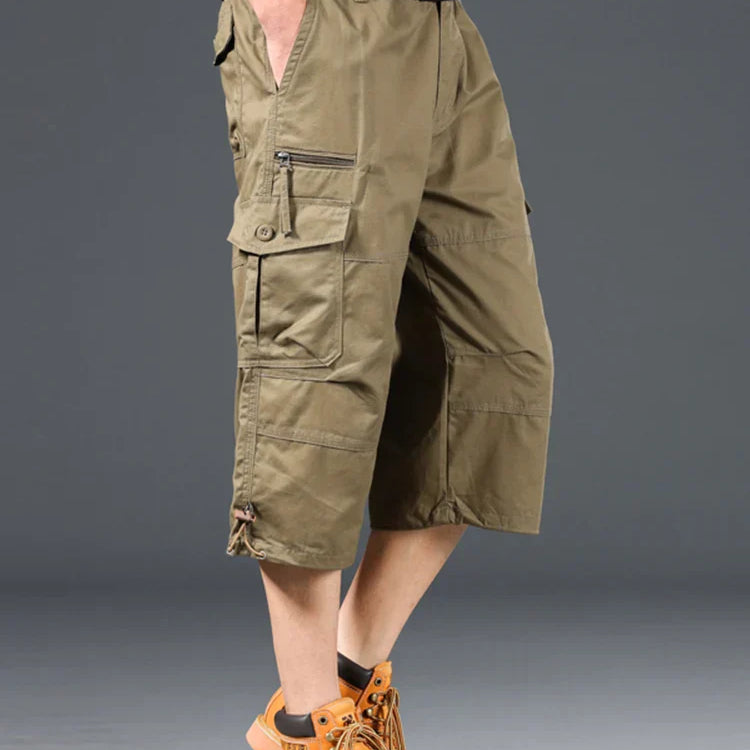 Shorts Cargo en Coton Long