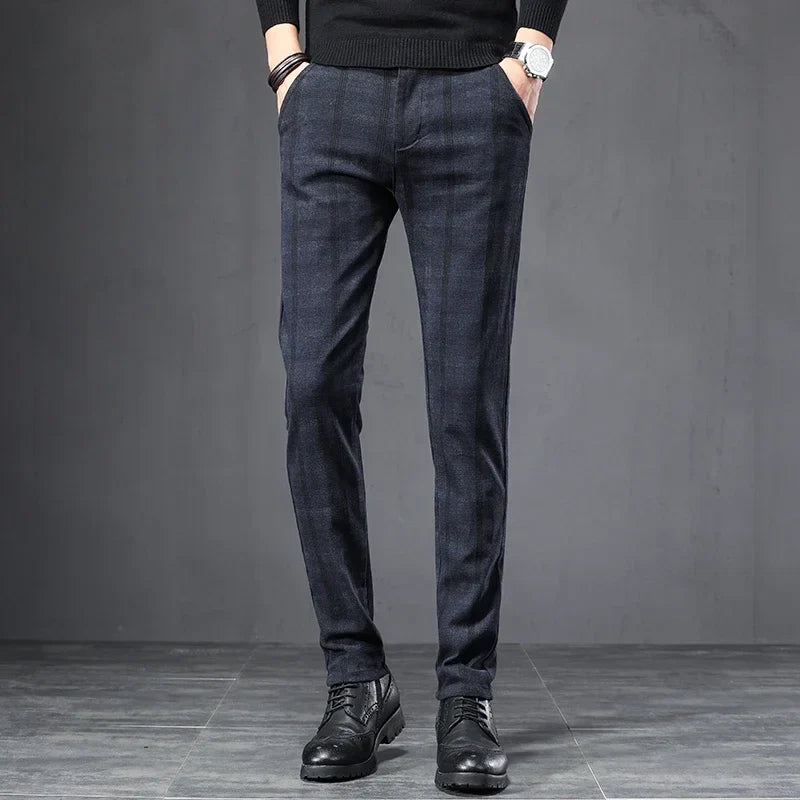 Pantalons Décontractés à Carreaux