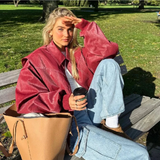 Drune | Oversize Lederjacke mit urbanem Flair
