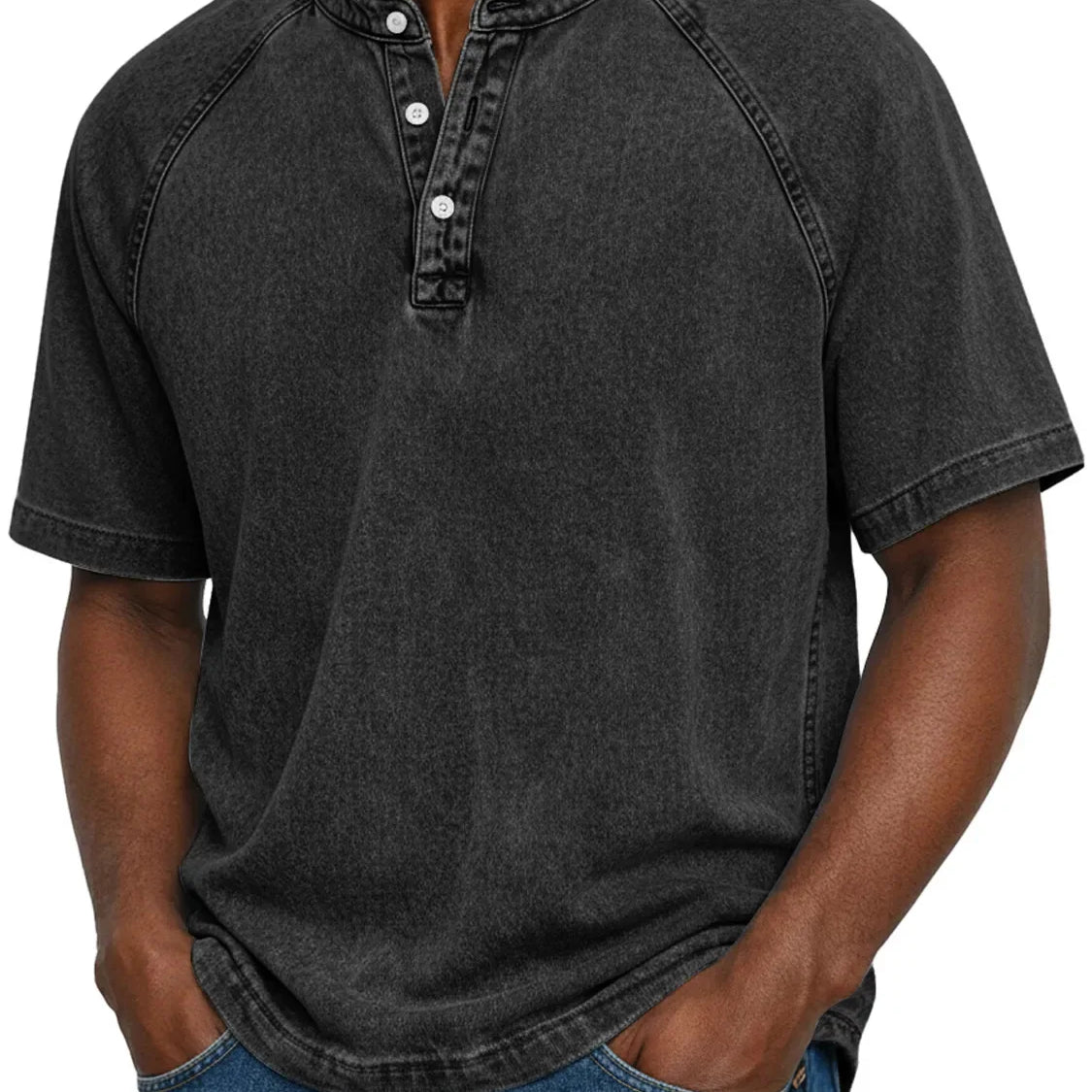 Chemise vintage à boutons pour hommes