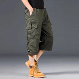 Shorts Cargo en Coton Long