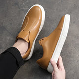 Lässige Leder Slip-On Schuhe