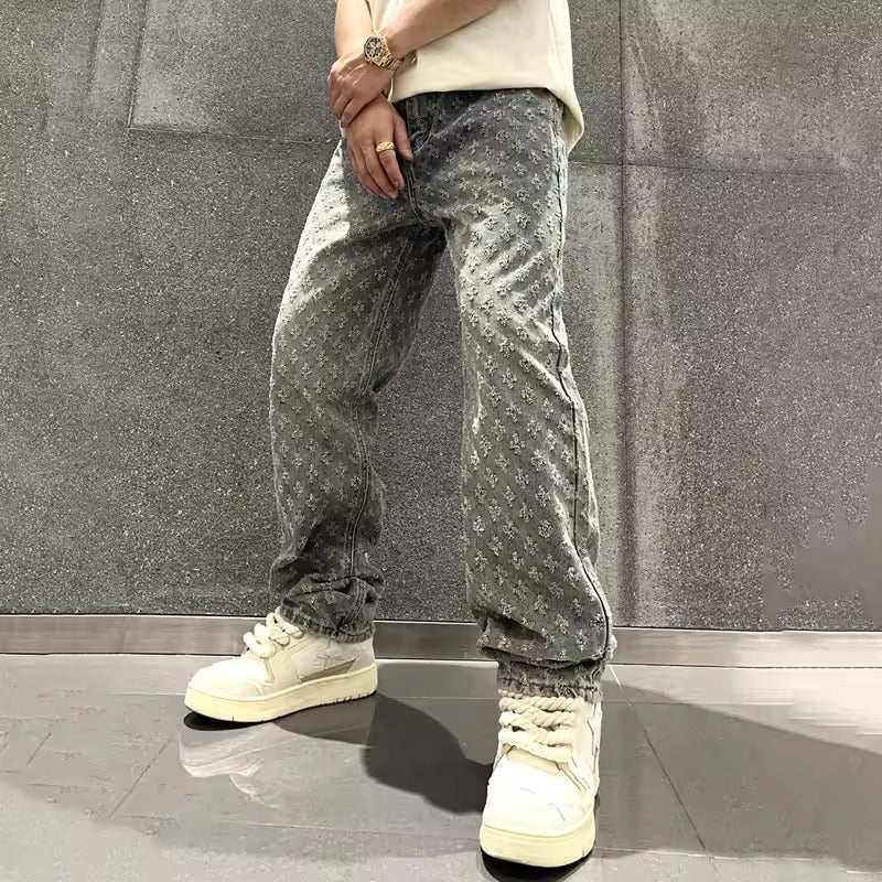 Jeans en Denim Jacquard