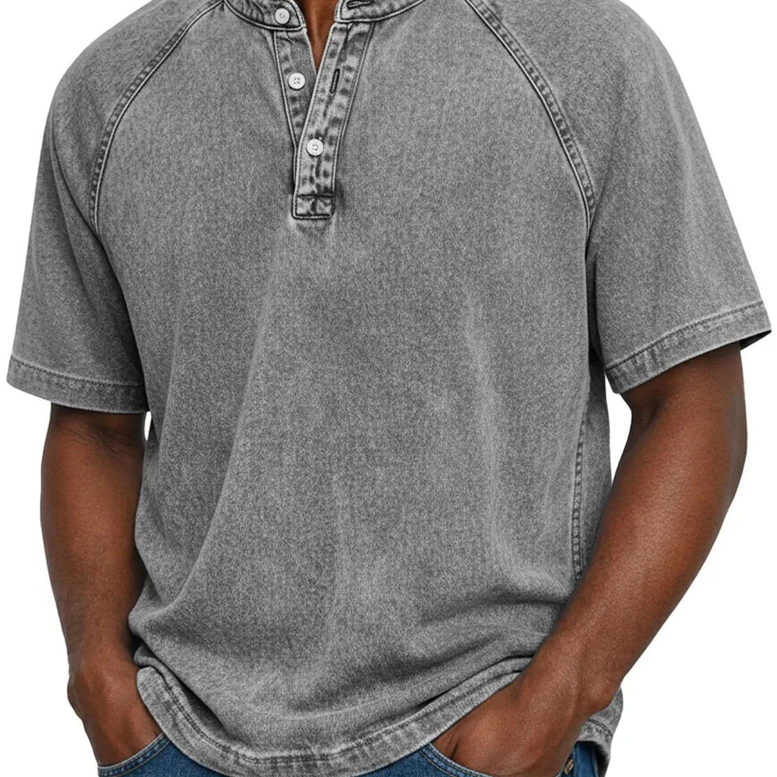 Chemise vintage à boutons pour hommes