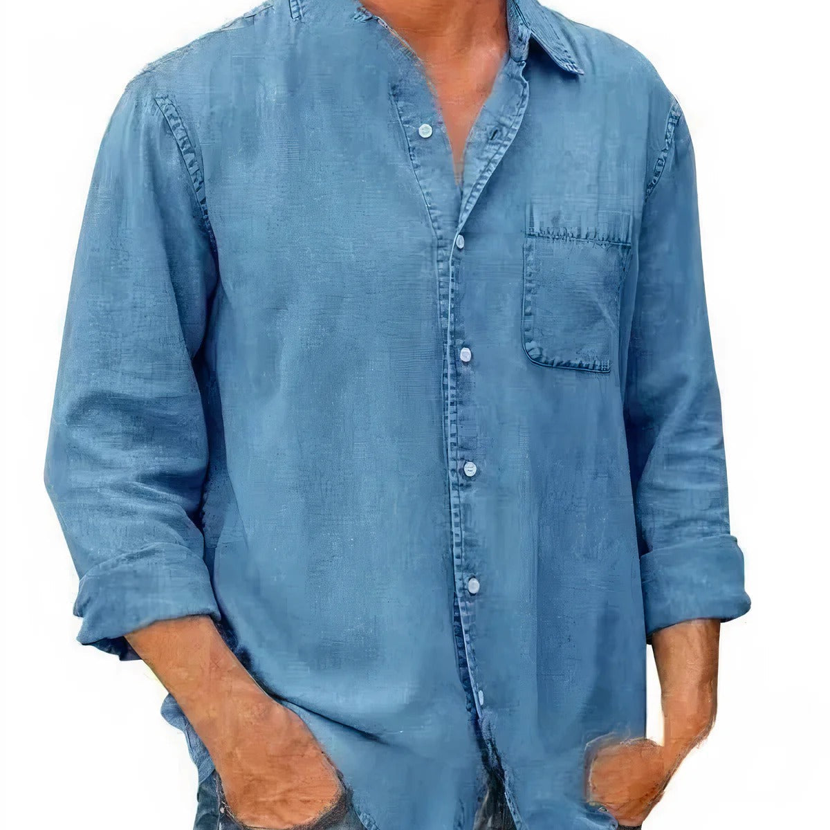 Chemise - Mélange de Denim Longue