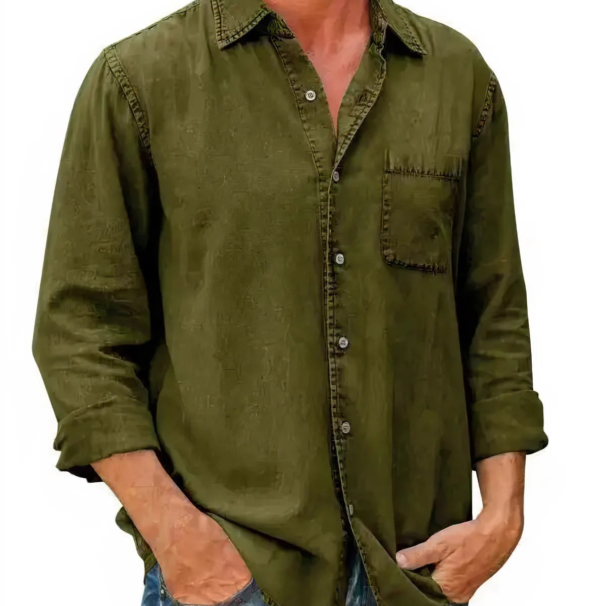 Chemise - Mélange de Denim Longue