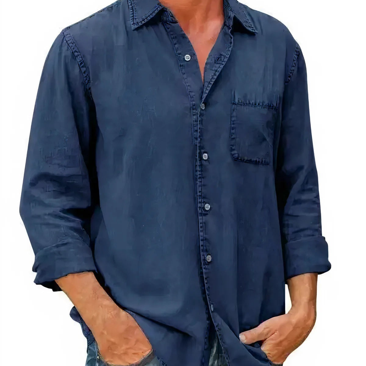 Chemise - Mélange de Denim Longue