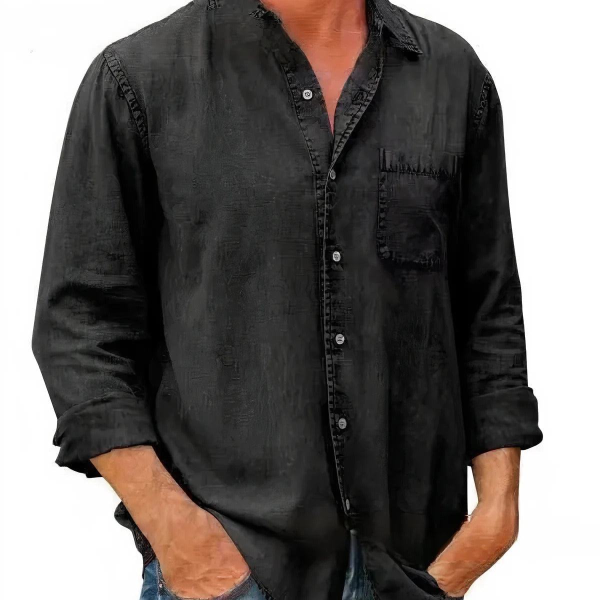 Chemise - Mélange de Denim Longue