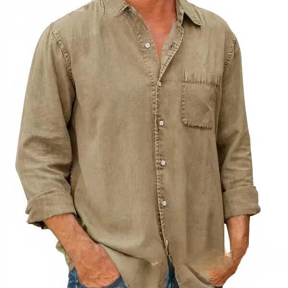 Chemise - Mélange de Denim Longue