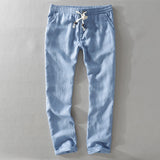 Harrington 100% Linen Trousers with Easy Waist Comfort