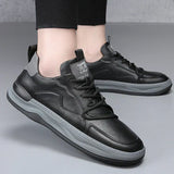 Hochsohlige Lederschuhe