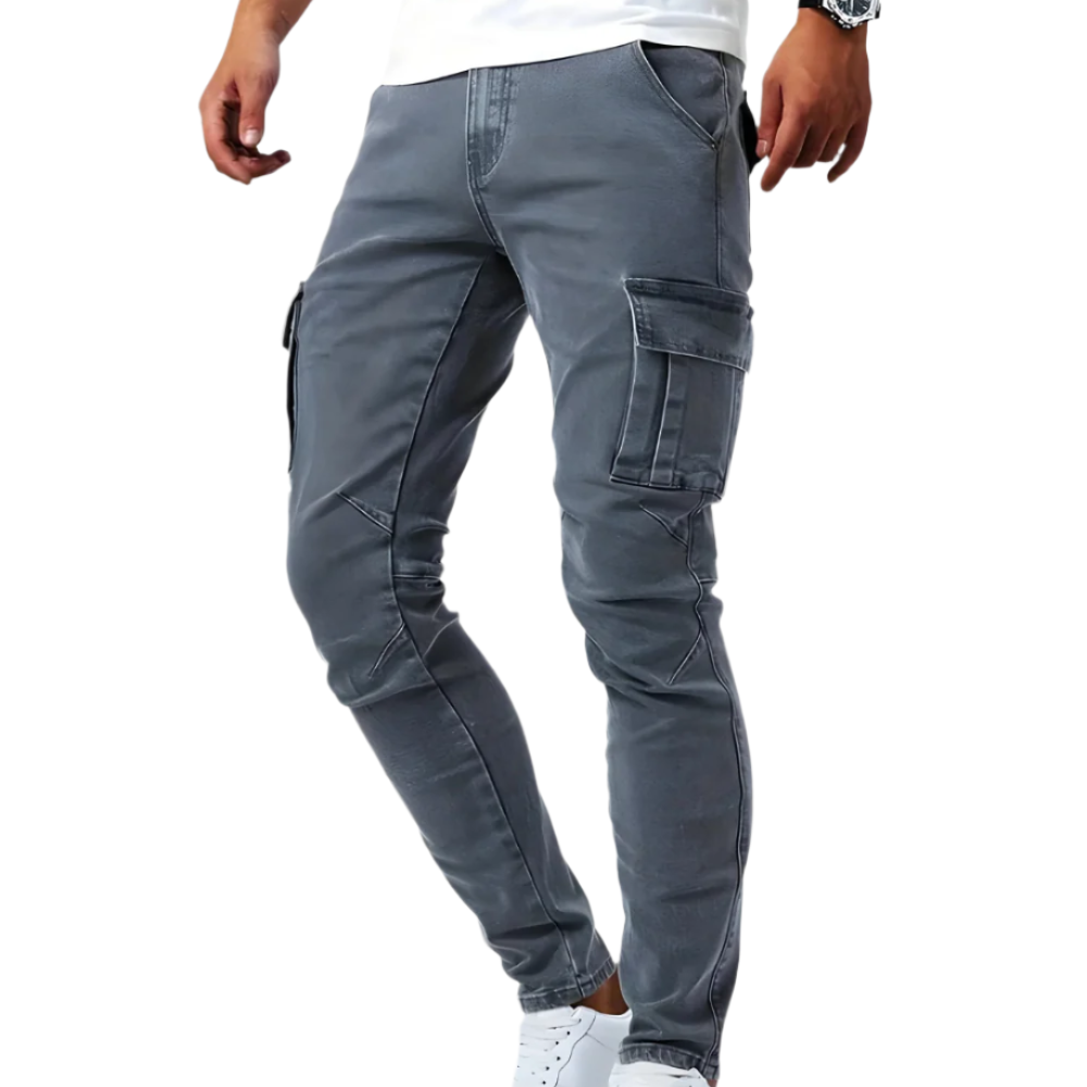 Pantalon Cargo Stretch Marino
