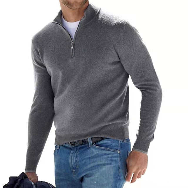 António Augusto - Pullover mit V-Ausschnitt und Reißverschluss