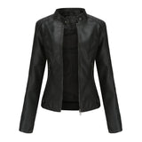 Drune Damen Lederjacke mit Mao