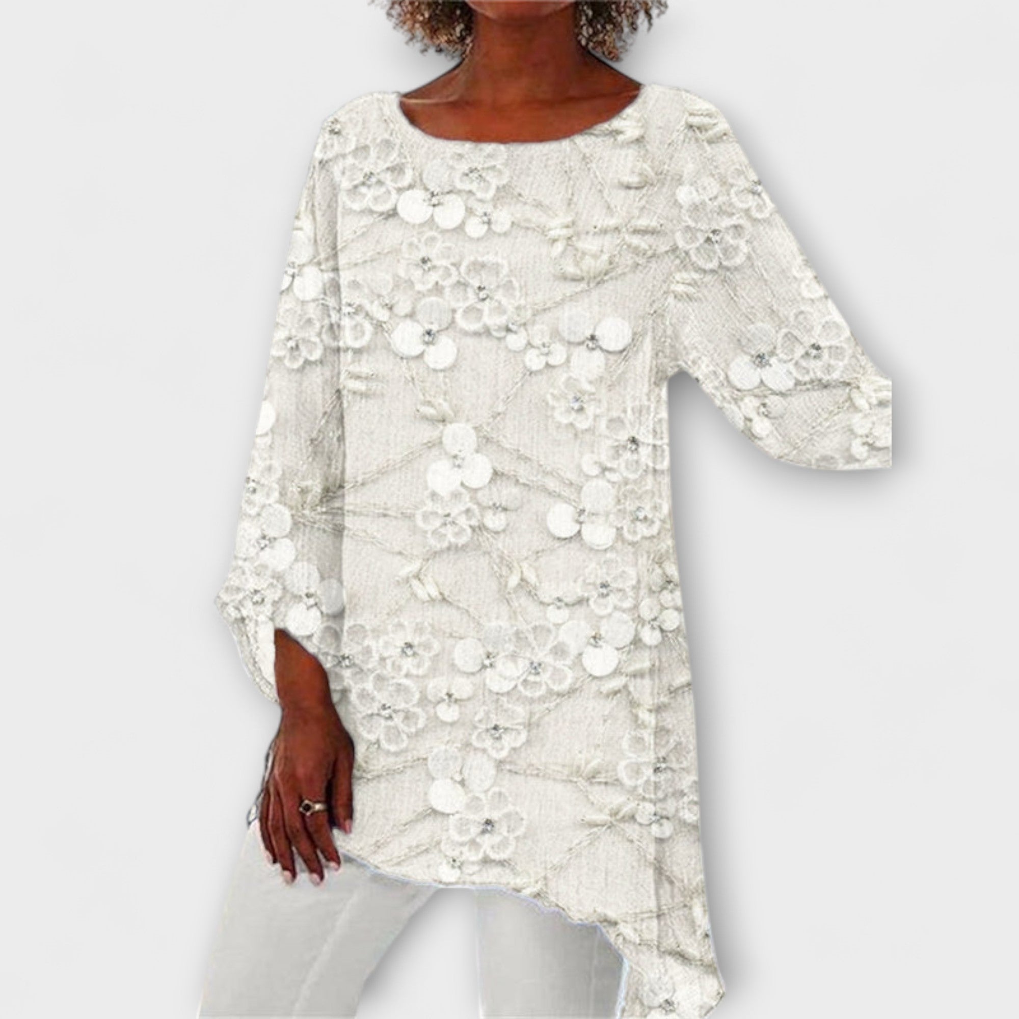 Harper - Bluse mit floralem Kristalldruck