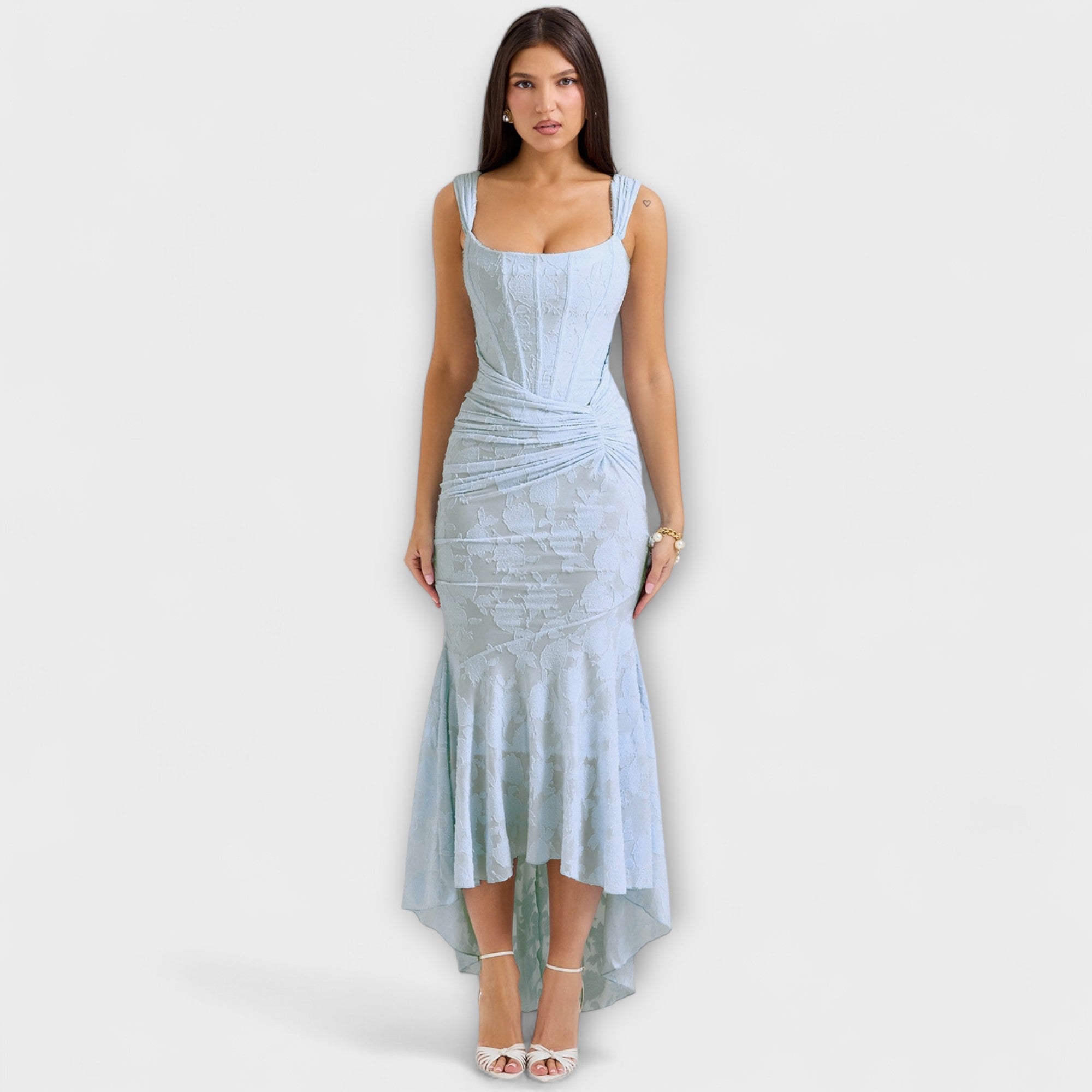 Renske - Langes Kleid mit Eleganten und Raffinierten Korsett