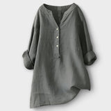 Rosmarie™ | Leinenbluse mit V-Ausschnitt und Knopfleiste