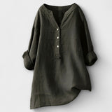 Rosmarie™ | Leinenbluse mit V-Ausschnitt und Knopfleiste