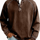 Sweatshirt Henley au look vintage - Coupe décontractée