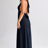 LILLI | Stilvolles Neckholder-Maxikleid mit Hohem Schlitz