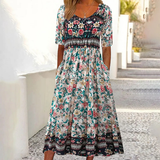 Seravine - Bohemian Floral Maxi Kleid