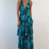 LISA | Florales Volant Maxi Kleid