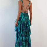 LISA | Florales Volant Maxi Kleid