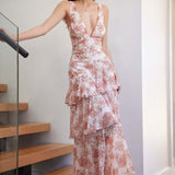 LISA | Florales Volant Maxi Kleid