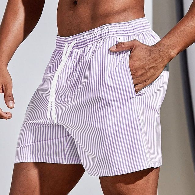 Shorts de Bain Rayés Décontractés