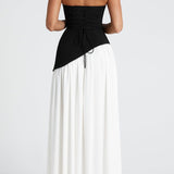 LINA | Trägerloses Maxikleid mit Hohem Schlitz