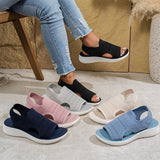 Anne | Sandalen mit Plateau und Strickobermaterial