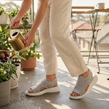 Anne | Sandalen mit Plateau und Strickobermaterial
