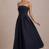 ANNE | Stilvolles Midi-Kleid mit Schulterfreiem Ausschnitt